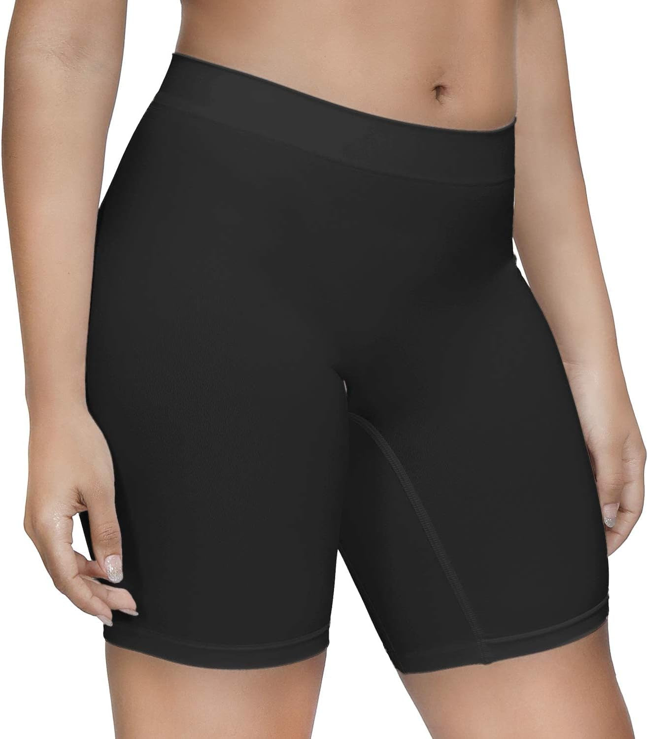 Women'S Slip Shorts for under Dresses, Seamless Smooth Comfortable Stretch Yoga & Bike Shorts