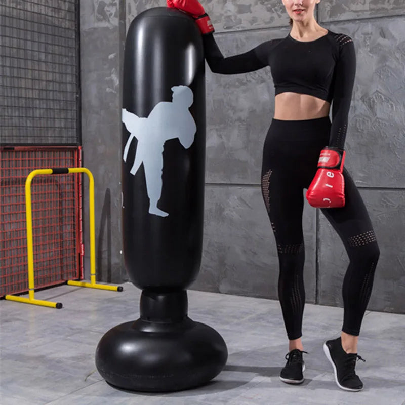 160Cm Inflatable Boxing Bag Adult Children Boxing Punch Kicking Sandbag PVC Tumbler Gym Kids Boxing Training Targets