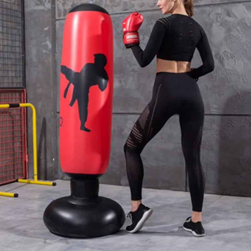 160Cm Inflatable Boxing Bag Adult Children Boxing Punch Kicking Sandbag PVC Tumbler Gym Kids Boxing Training Targets